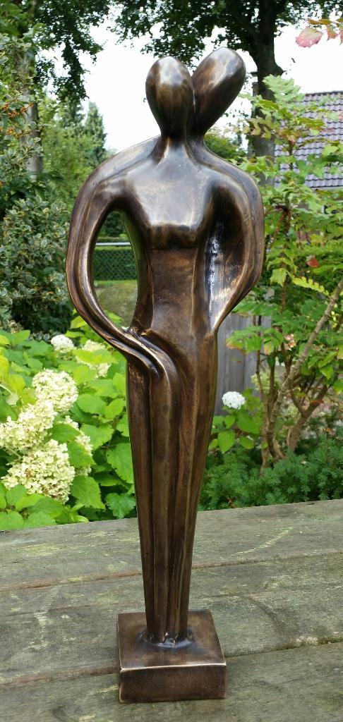 ABSTRACT BEELD / KOPPEL / MAN VROUW/ BRONZEN TUINBEELD, Antiek en Kunst, Kunst | Beelden en Houtsnijwerken, Ophalen of Verzenden