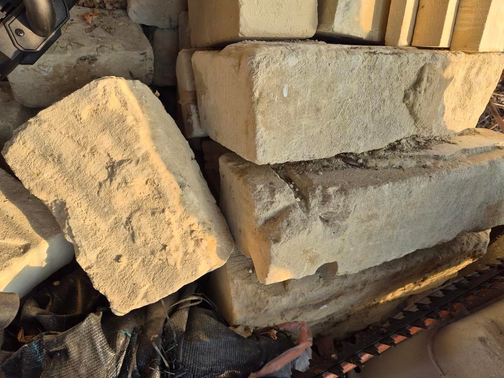 Mergel blokken in verschillende maten, Doe-het-zelf en Verbouw, Metselstenen, Ophalen