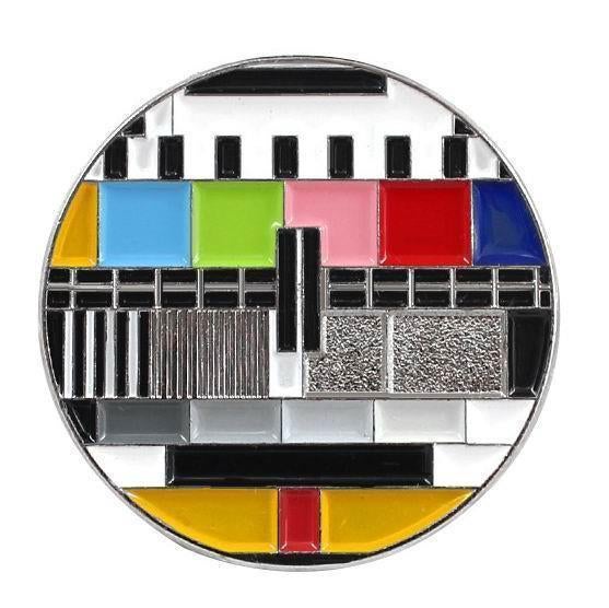 CRT TV VHS Testbeeld retro Enamel Pin Broche, Ophalen of Verzenden, Nieuw, Transport