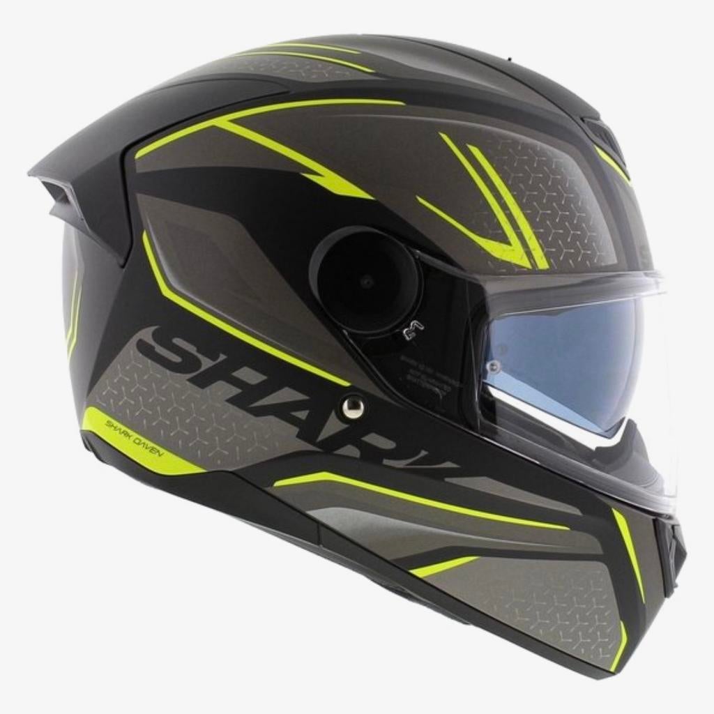 SHARK D-SKWAL 2 DAVEN Integraalhelm Mat Zwart Antraciet Geel, Motoren, Ophalen of Verzenden, M, Integraalhelm, Shark