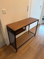 Ikea bijzettafel met houten blad en metalen frame, Ophalen, Gebruikt, 75 cm of meer, 60 cm of meer