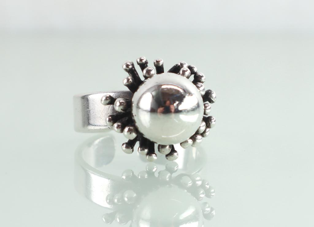 Vintage zilveren ring Franz Scheurle, Sieraden, Tassen en Uiterlijk, Antieke sieraden, Ophalen of Verzenden, Zilver, Ring