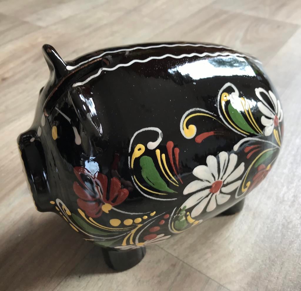 Spaarvarken aardewerk vintage Hongarije Zweden piggy bank, Ophalen of Verzenden