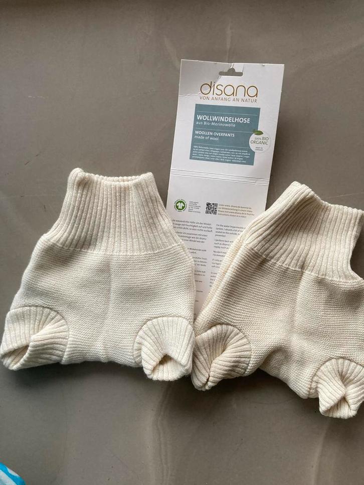 Disana wollen overbroekjes (2 stuks) voor wasbare luiers, Kinderen en Baby's, Babykleding | Overige, Zo goed als nieuw, Jongetje of Meisje