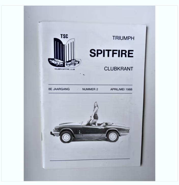 triumph spitfire clubblad nr.2 uit 1988, Boeken, Ophalen of Verzenden, Zo goed als nieuw, Overige merken, TSC