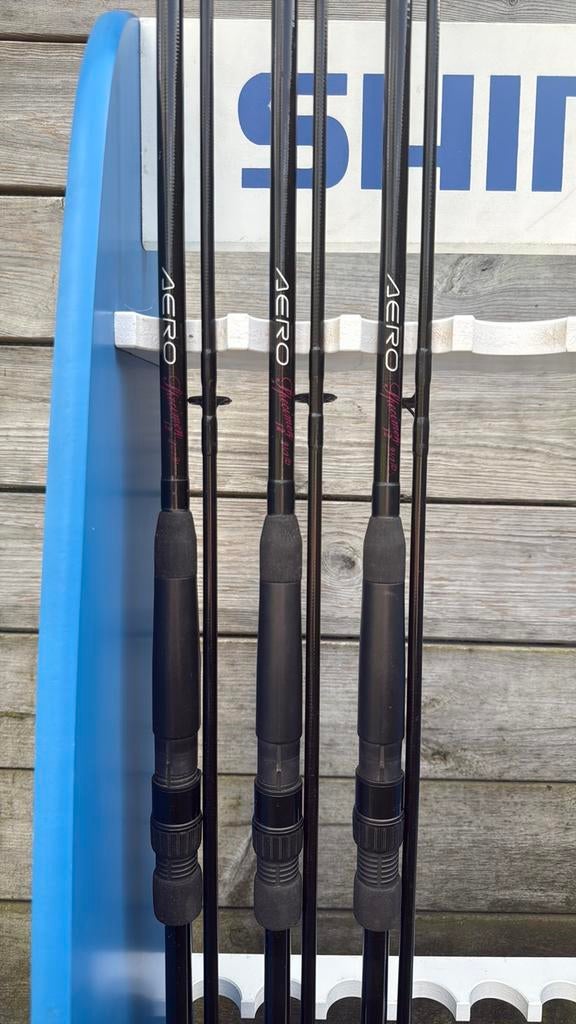 3 Shimano Aero Specimen 12ft 2.5lb, Ophalen, Zo goed als nieuw, Werphengel