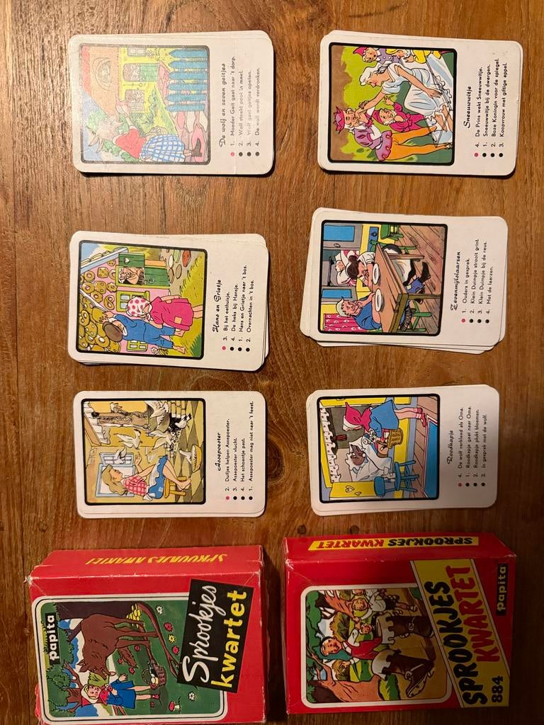 Sprookjes kwartet (papita) compleet en extra incompleet, Drie of vier spelers, Ophalen, Gebruikt