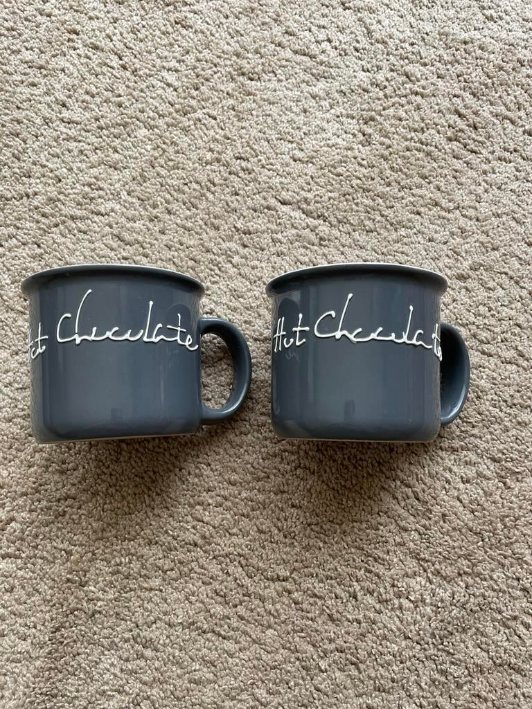 2 Grote Chocolade Mokken Nieuw., Verzenden, Nieuw, Kop(pen) en/of Schotel(s)