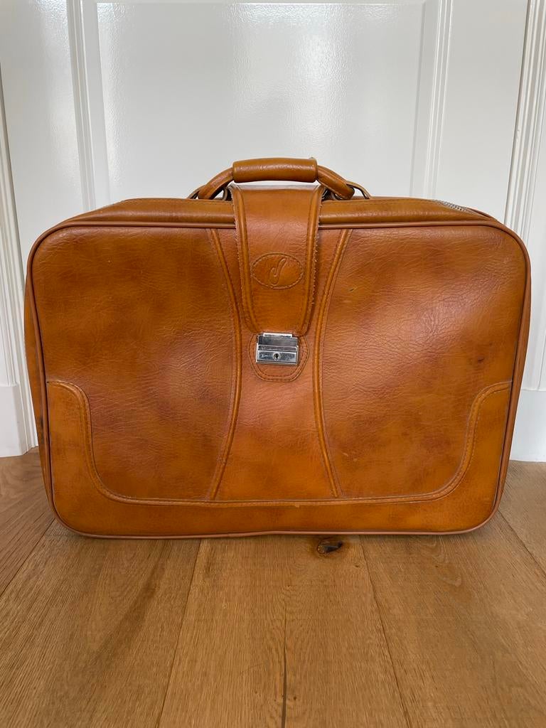 Grote vintage koffer (decoratie), Ophalen, 30 cm of meer, Gebruikt, Bruin