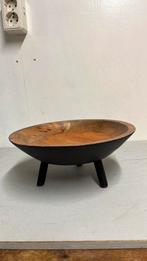 Decoratieve Houten schaal op 3 poten, Ophalen of Verzenden, Rond, Hout