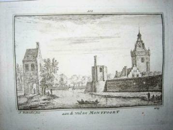 202  Montfoort aan de wal  Kopergravure 18e Eeuw beschikbaar voor biedingen