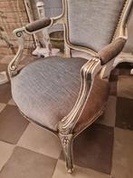 Vintage barokke stoel blauwe bekleding foto 1 t/m 8, Ophalen