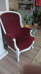 Prachtige donkerrode, Vintage Franse Barok fauteuil., Antiek en Kunst, Ophalen of Verzenden
