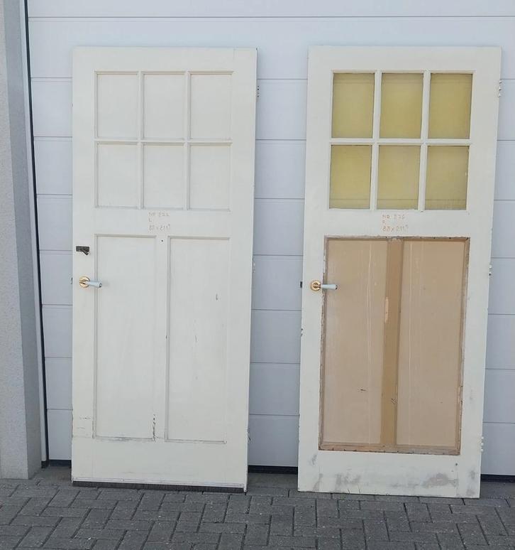 Paneeldeuren, elk 88x211,5 cm (nr 76+77), Doe-het-zelf en Verbouw, Deuren en Horren, Gebruikt, Binnendeur, 200 tot 215 cm, 80 tot 100 cm
