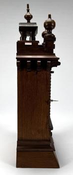 684. Houten mantelklok, eind 19e eeuw, Huis en Inrichting, Ophalen of Verzenden, Wandklok