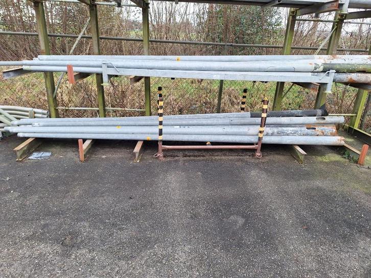gebruikt en nieuwe stalen lichtmasten 4 en 5 en 6 m lph, Tuin en Terras, Buitenverlichting, Nieuw, IJzer, 50 tot 250 watt, Netvoeding