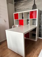 Kallax kast met inzetten en bureau, Huis en Inrichting, Kasten | Wandmeubels, Ophalen, 150 tot 200 cm, Zo goed als nieuw, 150 tot 200 cm