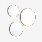 Drie naturel eiken spiegels nieuw, Ophalen, Rond, Nieuw, Minder dan 100 cm