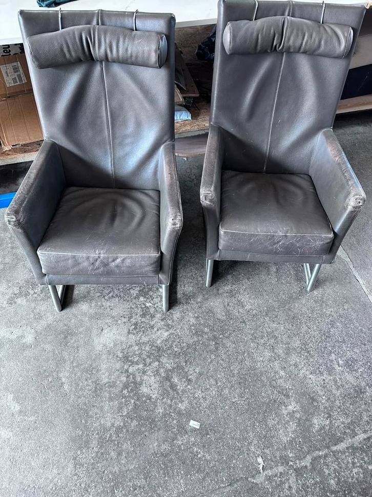 Montis Madonna fauteuils, Huis en Inrichting, Fauteuils, Gebruikt, Leer, 50 tot 75 cm, Ophalen