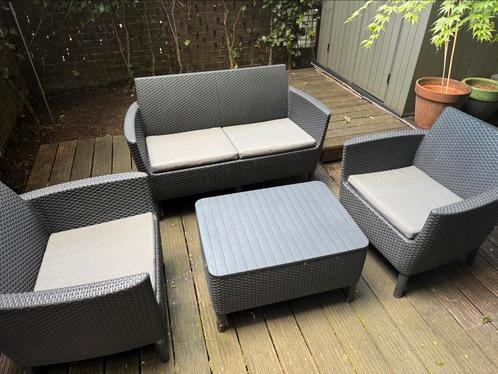 Keter loungeset – 4-delig met opbergruimte – gebruikt, Tuin en Terras, Tuinsets en Loungesets, Zo goed als nieuw, Kunststof, Stoel