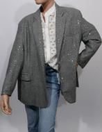 FRENKIE grijze tweed blazer met pailletten maat M/L ZGAN, Kleding | Dames, Ophalen of Verzenden, Zo goed als nieuw, Maat 38/40 (M)