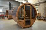 Direct leverbare LUXE BARREL SAUNA 200cm houtgestookt-thermo, Ophalen, 7921AE, Nieuw, Info@fastfair.net
