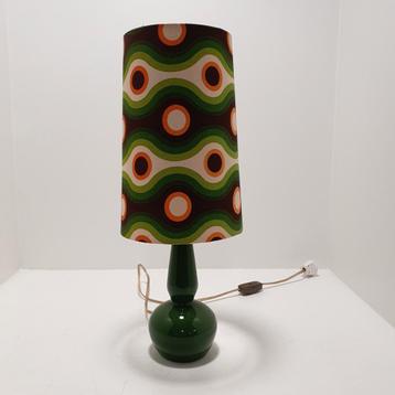 Vintage groene lamp met originele kap beschikbaar voor biedingen