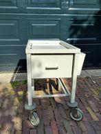 RVS trolly met zijvak en lade, Huis en Inrichting, Kasten | Ladekasten, Ophalen, Gebruikt, 1 of 2 laden, 50 tot 100 cm