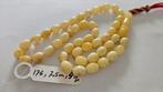 Witte baltische amber barnsteen tesbih ketting, Ophalen of Verzenden, Overige materialen, Ketting
