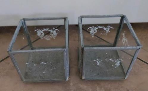 2 Glazen Waxinelichthouders / Windlichten - Gratis, Huis en Inrichting, Woonaccessoires | Kandelaars en Kaarsen, Gebruikt, Kandelaar