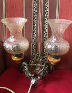 2 Arms groot brocante antiek wandlamp barok, Huis en Inrichting, Lampen | Wandlampen, Ophalen of Verzenden, Gebruikt, Hout