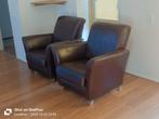 Leren sofa stoelen, Huis en Inrichting, Stoelen, Ophalen, Gebruikt, Leer, Twee