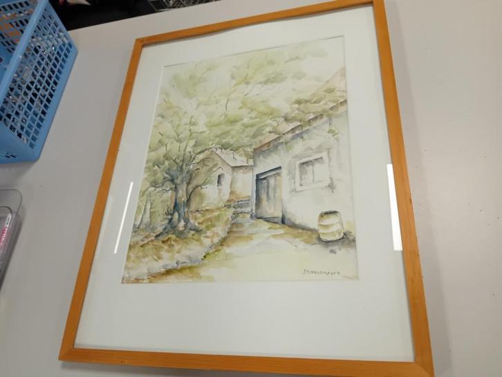 Schilderij aquarel Bretagne , J. Karremeijer, Antiek en Kunst, Kunst | Schilderijen | Klassiek, Ophalen