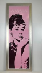 Mode icoon Audrey Hepburn roze ingelijste plaat / poster XL, Ophalen