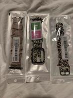 3 Horlogebandjes Set - Scrunchie & Luipaardprint, Ophalen, Nieuw, Zwart, Android