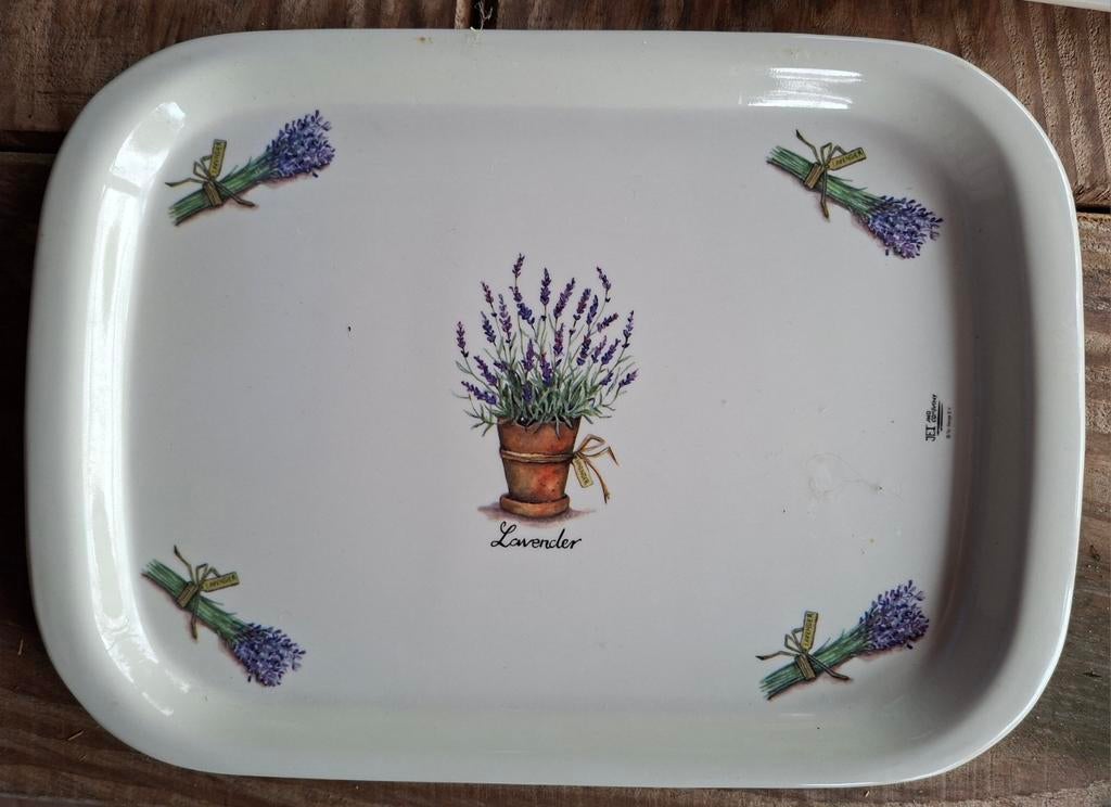 Mooie dienblad met lavendel motief, Ophalen, Overige materialen, Schaal, Vierkant