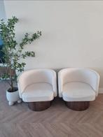 Fauteuils mangohout onderstel, Ophalen of Verzenden, Zo goed als nieuw, Minder dan 75 cm, 50 tot 75 cm