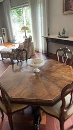 Wortelnoten tafel en 4 stoelen, Ophalen