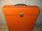 Vintage oranje platenkoffer voor lp's, Ophalen of Verzenden, Gebruikt