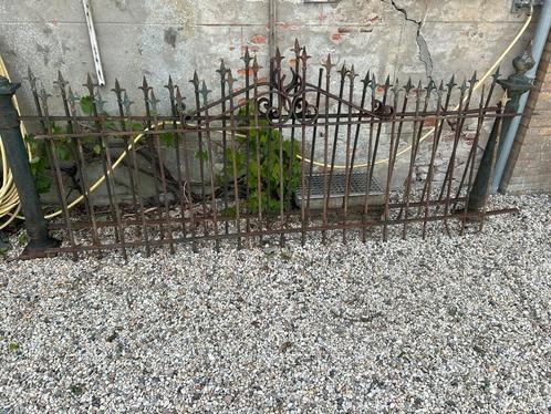 Antiek smeedijzeren hekwerk, Tuin en Terras, Tuinhekken en Hekwerk, Gebruikt, Sierhekwerk, IJzer, Ophalen