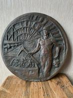 Koper/brons plaquette mijnwerker, Antiek en Kunst, Ophalen of Verzenden