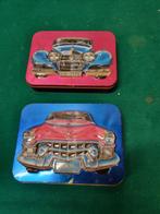 -	Blikken engels met auto’s twee stuks, Verzamelen, Blikken, Ophalen of Verzenden