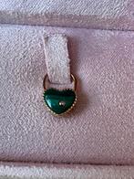 Malachite heart padlock bead or  earring 9 krt Yvonne Leon, Verzenden, Nieuw, Goud