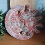 Terracotta zon maan tuindecoratie, Ophalen of Verzenden