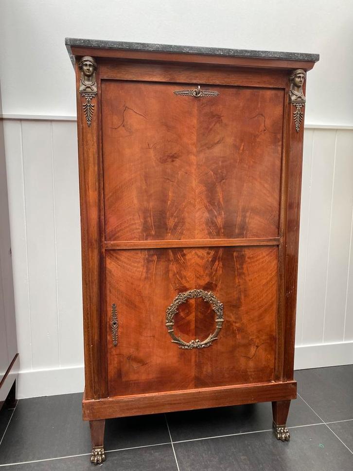 Prachtig secretair Empire stijl rond 1850 mahonie en brons, Antiek en Kunst, Antiek | Meubels | Kasten, Ophalen of Verzenden