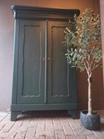 Groene biedermeier meidenkast kledingkast linnenkast, Ophalen of Verzenden