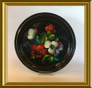 ⭐️Handgeschilderd blikken bord: bloemen beschikbaar voor biedingen