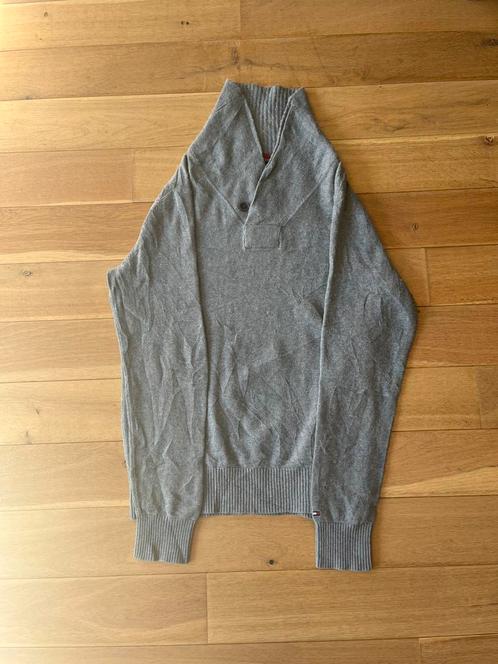 Grijze Tommy Hilfiger Coltrui - Maat M, Kleding | Heren, Truien en Vesten, Zo goed als nieuw, Maat 48/50 (M), Grijs, Ophalen of Verzenden