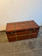 Oude metalen en houten kist, Ophalen, Minder dan 50 cm, Gebruikt, 50 tot 100 cm