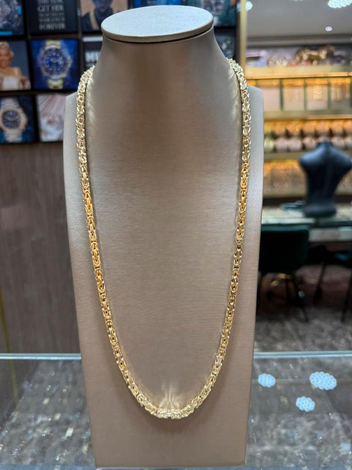 18KT Goud - 134.7 Gram - Ketting - KONING, Sieraden, Tassen en Uiterlijk, Kettingen, Nieuw, Goud, Ophalen